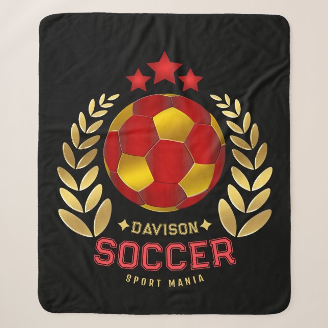 Stylish Soccer Logo | For Adults Sherpa Blanket (Front)