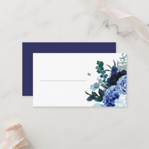 Stylish Soft Indigo and Blue Wedding Place Card