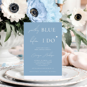 Stylish Something Blue Before I Do Bridal Shower Invitation