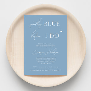 Stylish Something Blue Before I Do Bridal Shower Invitation