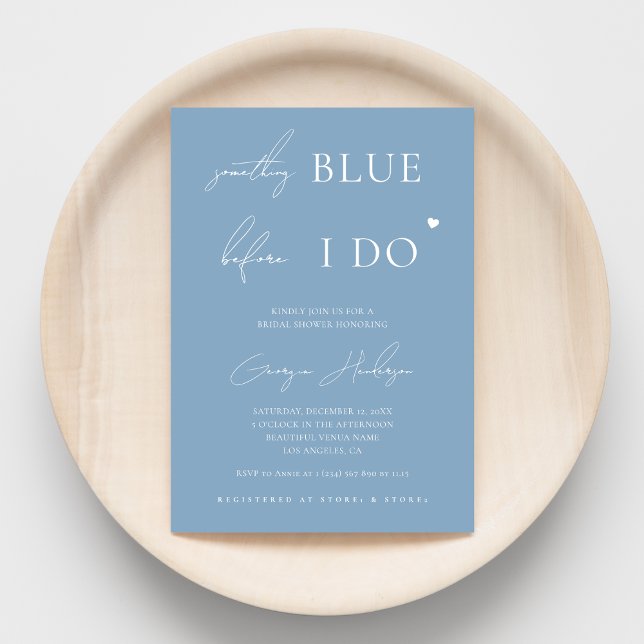 Stylish Something Blue Before I Do Bridal Shower   Invitation (Creator Uploaded)