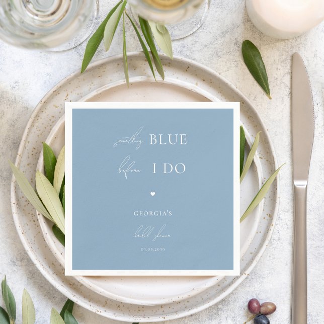 Stylish Something Blue Before I Do Bridal Shower   Napkin (Creator Uploaded)