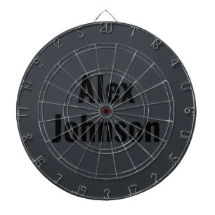 Stylish & Sophisticated Onyx Black Monogram Dartboard