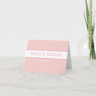 Stylish Sophisticated Pink Thank You Card