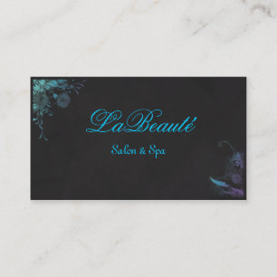 Stylish Spa Floral Blue Turquoise Business Card