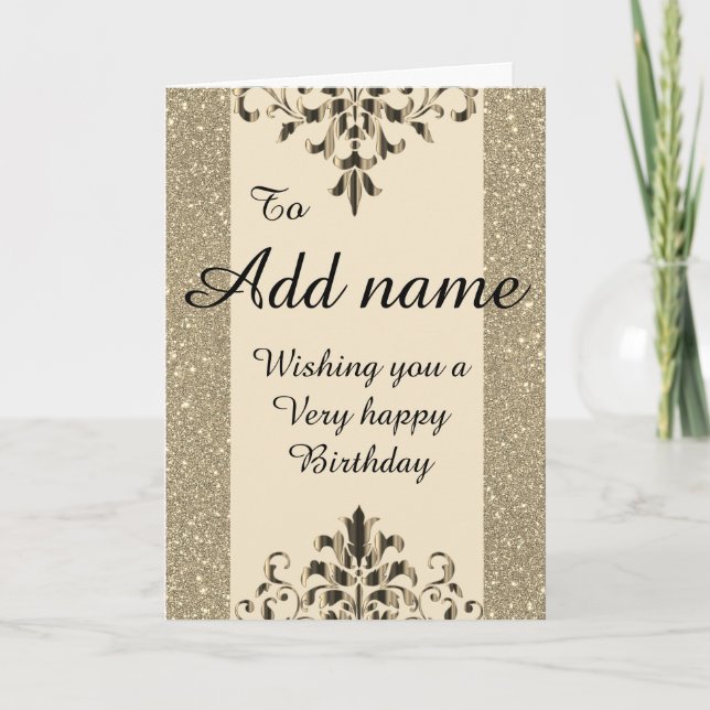 Stylish special add name Birthday card (Front)