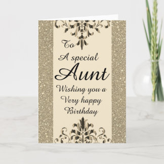 Stylish special aunt Birthday card