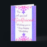Stylish special girlfriend  Birthday card<br><div class="desc">Stylish special girlfriend Birthday card</div>