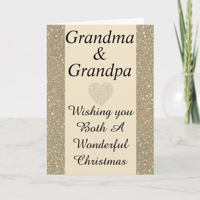 Stylish special Grandma & grandpa Christmas card (Front)