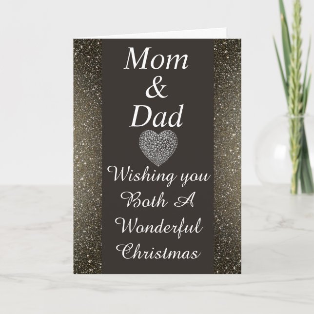 Stylish special mum & dad Christmas card (Front)