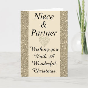 Stylish special niece & partner Christmas card