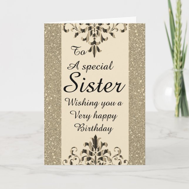 Stylish special sister Birthday card (Front)