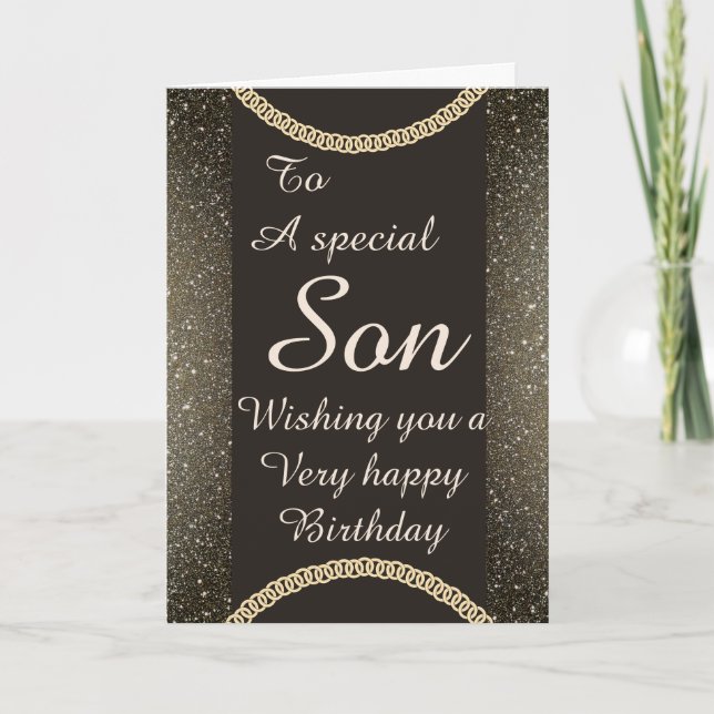 Stylish special son Birthday card (Front)
