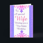 Stylish special wife Birthday card<br><div class="desc">Stylish special wife Birthday card</div>