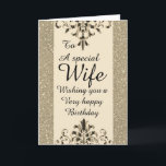 Stylish special wife Birthday card<br><div class="desc">Stylish special wife Birthday card</div>