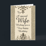 Stylish special wife Birthday card<br><div class="desc">Stylish special wife Birthday card</div>