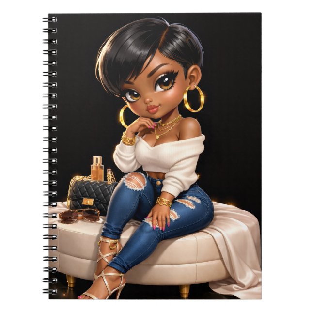 stylish spiral notebook (Front)