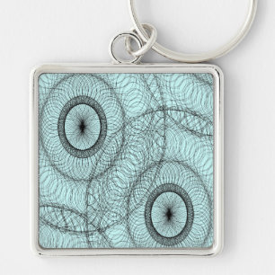 Stylish Spirograph Swirly Zen Doodle Pattern Key Ring