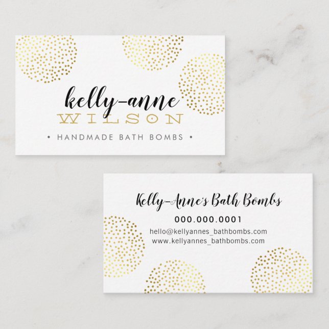 STYLISH SPOTTY SPOT glam luxe gold bath bomb Business Card (Front/Back)