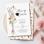 Stylish Spring Wildflower Bouquet Graduation Party Invitation<br><div class="desc">Celebrate your graduate's milestone in style with our Modern Elegant Stylish Graduation Party Invitation. Featuring a stunning Watercolor Wildflower Meadow Bouquet, this invitation sets the tone for a botanical floral garden party filled with elegance and charm. The delicate pink hues and vibrant pops of colour create a boho chic and...</div>