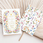 Stylish Spring Wildflower Meadow Garden Graduation Invitation<br><div class="desc">Impress your guests with this classy graduation invite. The cheerful design features colourful watercolor wildflowers mixed with lush greenery foliage. Use the text fields to personalise the card with your own wording and details. If you want to change the font style, colour or text placement, simply click the "Customise Further"...</div>