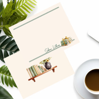 Stylish Stacked Books Multipurpose Flat   Card