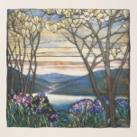 Stylish Stained Glass Magnolias Irises Art Nouveau Scarf<br><div class="desc">This beautiful stylish chiffon scarf of blue, purple, violet, and green, features stained glass magnolias and irises, and is a vintage reproduction image of a stained glass window designed by Louis Tiffany. It is representative of the Art Nouveau era and is in the public domain. This stylish scarf of will...</div>