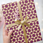 Stylish Star of David Pattern Plum White Gold Wrapping Paper<br><div class="desc">This stylish 'Star of David' pattern makes a lovely gift wrap for family and friends! Perfect to celebrate many different occasions, including birthdays, Hanukkah, Bar or Bat Mitzvah, new home and more! This geometric wrapping paper has a seamless design and comes in purple plum, white and a gold colour. Blue...</div>