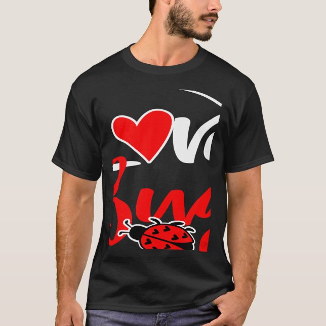 Stylish Statement Bug Valentine's Day Heart Partne T-Shirt (Front)