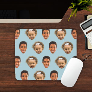 Stylish Steel Blue Mum Gift – 2 Face Photo Custom Mouse Pad