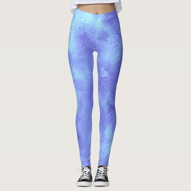 Stylish Storm cloud effect  Blue Leggings (Front)