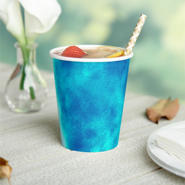 Stylish Storm cloud effect blue Paper Cups (Insitu)