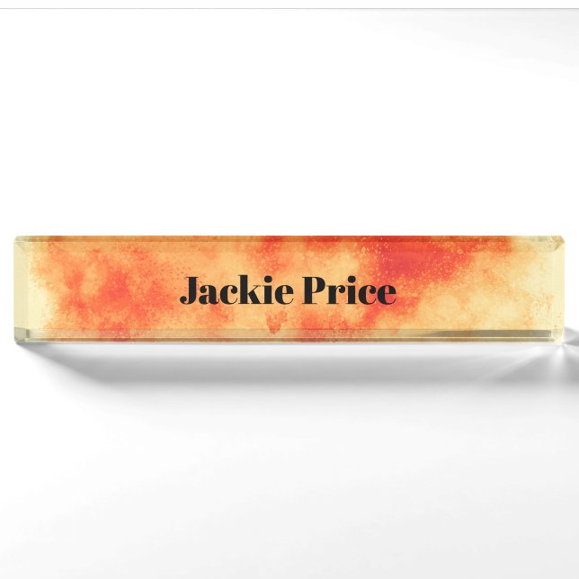 Stylish Storm cloud effect in Orange Nameplate (Front)