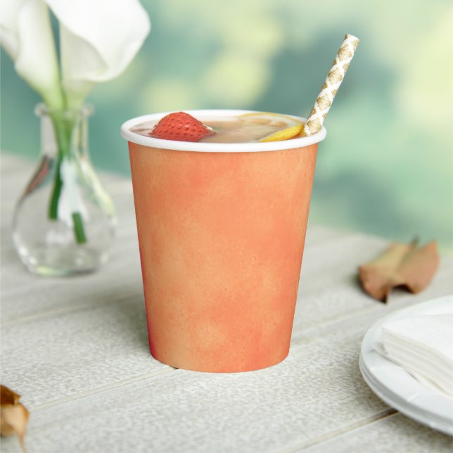 Stylish Storm cloud effect Orange  Paper Cups (Insitu)