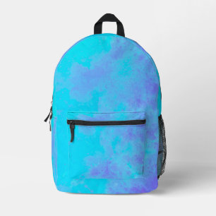 Stylish Storm cloud effect pattern Blue & Purple Printed Backpack