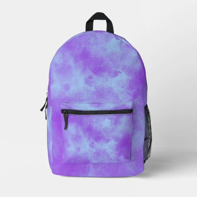 Stylish Storm cloud effect pattern Blue purple Printed Backpack (Front)