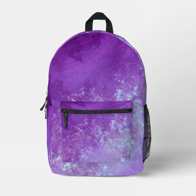 Stylish Storm cloud effect pattern in Purple Printed Backpack (Front)