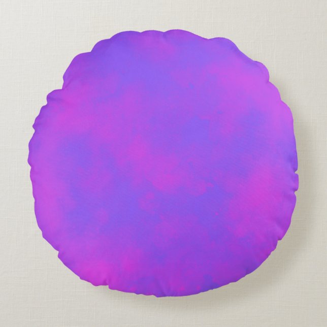 Stylish Storm cloud effect pattern pink blue  Round Cushion (Front)