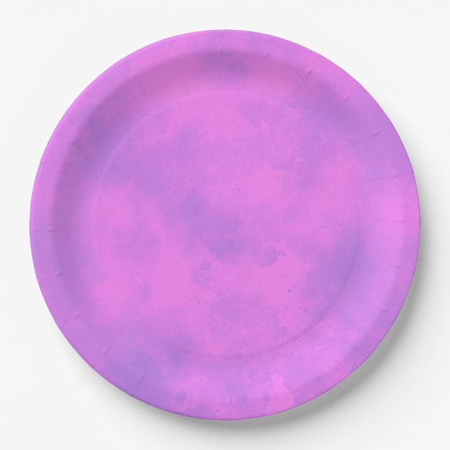 Stylish Storm cloud effect Pink Paper Plate (Front)
