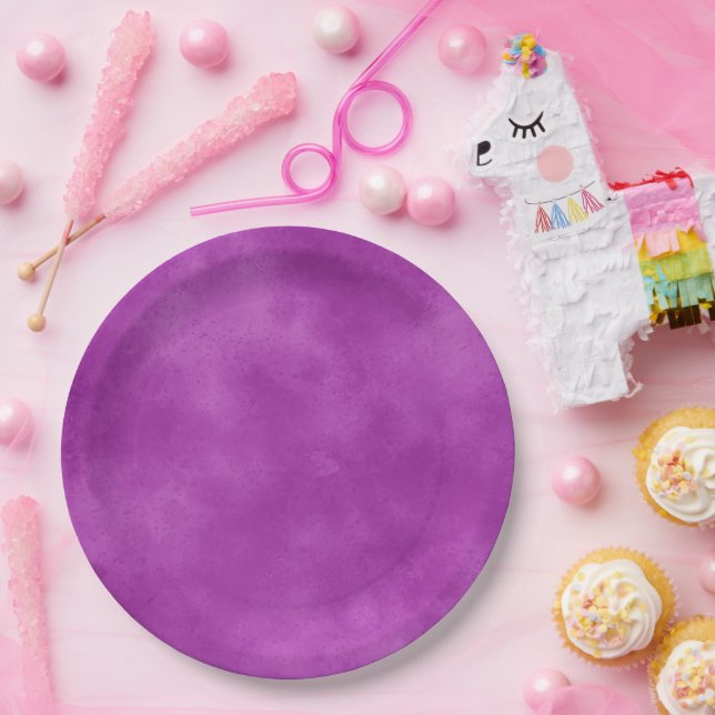 Stylish Storm cloud effect Violet  Paper Plate (Party)