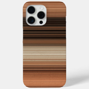 Stylish striped pattern in terracotta and beige iPhone 15 pro max case