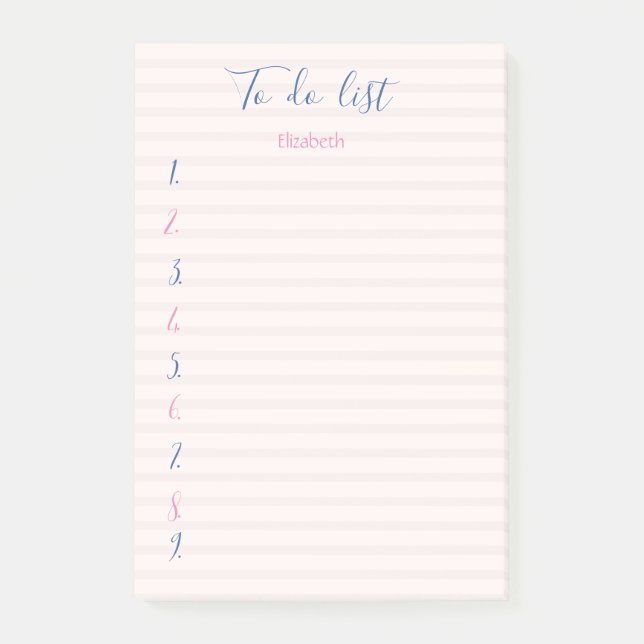 Stylish Striped To Do List Post-it Notes (Front)