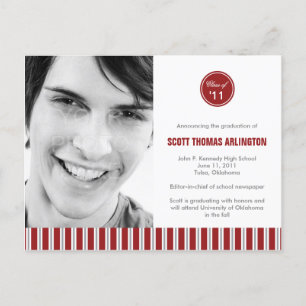 Stylish Stripes Graduation Announcement/Invitation Invitation Postcard