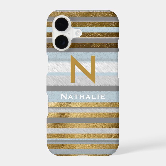 Stylish Stripes & Monogram  (Back)