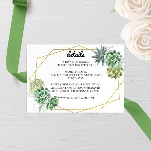 Stylish Succulent Wedding Enclosure Card