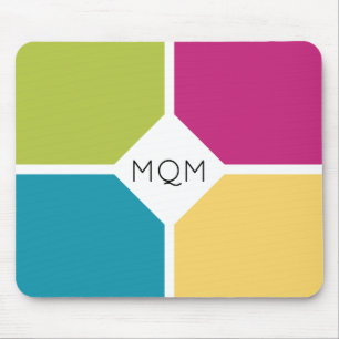 Stylish Summer Colours Monogram Mouse Pad