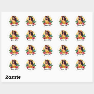 Stylish Summer Girl Sunset Sticker