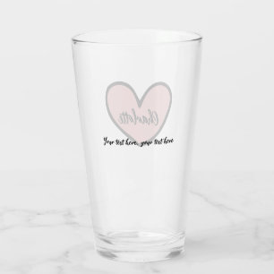 Stylish Sweet Heart Personalised gifts template  Glass