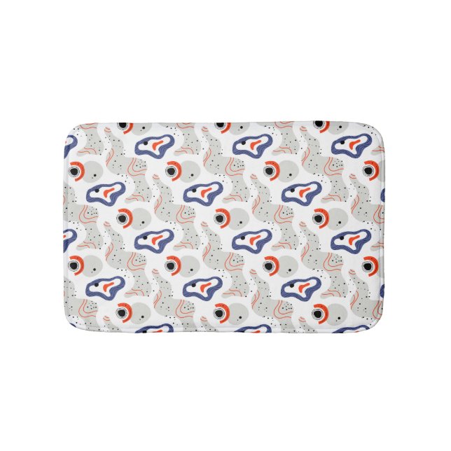 Stylish Swirls and Curbs Abstract Pattern Bath Mat (Front)