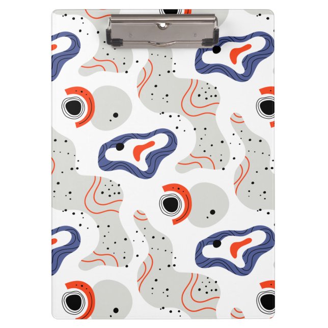 Stylish Swirls and Curbs Abstract Pattern Clipboard (Front)